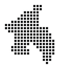 Symbol Map of the City Weinstadt (Germany) showing the city with a pattern of just a few black squares