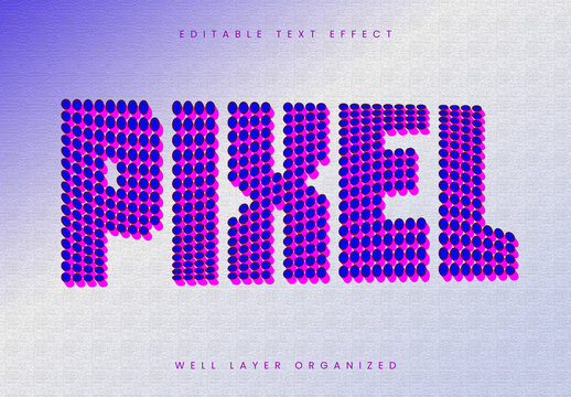 Pixel Text Effect Design Template