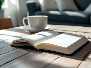 Naklejka premium Coffee, Book, Living Room