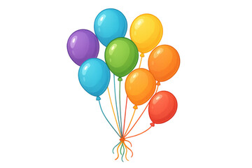 Colorful Balloons Floating Together in a Cheerful Arrangement