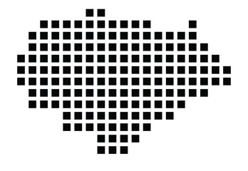 Symbol Map of the City Bornheim (Germany) showing the city with a pattern of just a few black squares