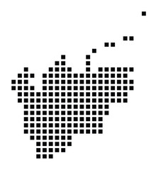Fototapeta premium Symbol Map of the City Brandenburg an der Havel (Germany) showing the city with a pattern of just a few black squares