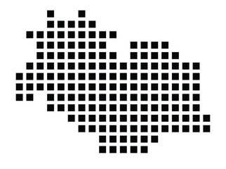 Symbol Map of the City Crailsheim (Germany) showing the city with a pattern of just a few black squares