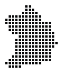 Symbol Map of the City Essen (Germany) showing the city with a pattern of just a few black squares