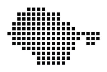 Symbol Map of the City Esslingen am Neckar (Germany) showing the city with a pattern of just a few black squares