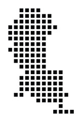 Symbol Map of the City Fellbach (Germany) showing the city with a pattern of just a few black squares