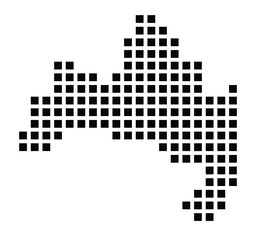 Fototapeta premium Symbol Map of the City Freiburg im Breisgau (Germany) showing the city with a pattern of just a few black squares