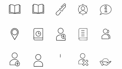 set of web icons in line style eps 