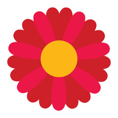 Digital flower artwork in flat abstract style