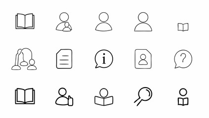 set of web icons in line style eps 