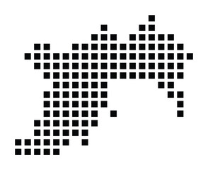 Symbol Map of the City Goslar (Germany) showing the city with a pattern of just a few black squares