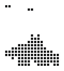 Symbol Map of the City Greifswald (Germany) showing the city with a pattern of just a few black squares