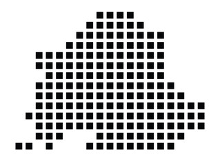 Symbol Map of the City Haltern am See (Germany) showing the city with a pattern of just a few black squares