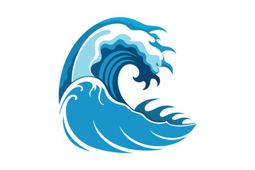 waves in the sea vector illustration on white background