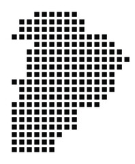 Symbol Map of the City Hemer (Germany) showing the city with a pattern of just a few black squares