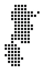 Symbol Map of the City Herzogenrath (Germany) showing the city with a pattern of just a few black squares