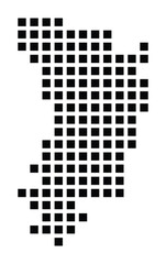 Symbol Map of the City Homburg (Germany) showing the city with a pattern of just a few black squares