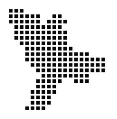 Symbol Map of the City Ibbenbüren (Germany) showing the city with a pattern of just a few black squares