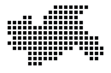 Symbol Map of the City Kerpen (Germany) showing the city with a pattern of just a few black squares