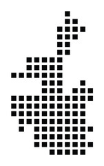 Symbol Map of the City Kiel (Germany) showing the city with a pattern of just a few black squares