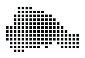 Symbol Map of the City Königswinter (Germany) showing the city with a pattern of just a few black squares