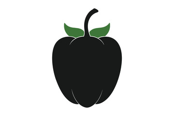 Pepper silhouette vector illustration on white background