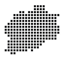 Symbol Map of the City Marl (Germany) showing the city with a pattern of just a few black squares