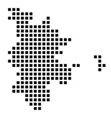 Symbol Map of the City Nürnberg (Germany) showing the city with a pattern of just a few black squares