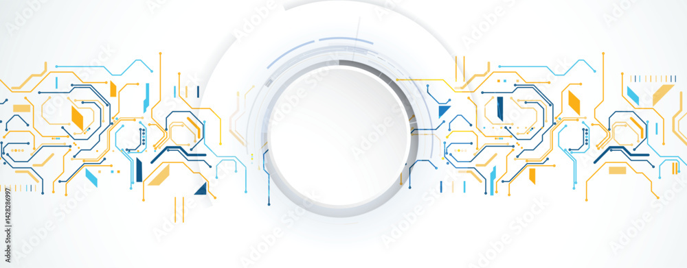 Poster Circuit abstract background for science and business presentation