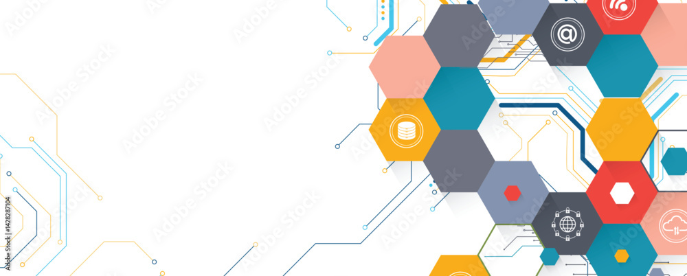 Poster Circuit abstract background for science and business presentation