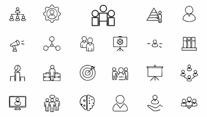 set of web icons in line style eps 