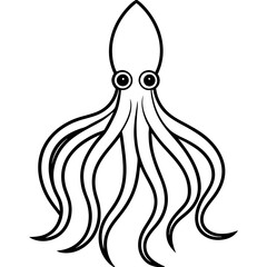 Modern Squid Line Art Design