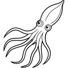 Modern Squid Line Art Design