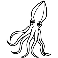 Modern Squid Line Art Design