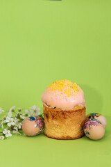 Bunny Topped Easter Cake with Decorated Eggs