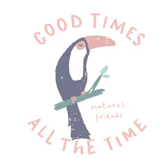 free vector bird and text t-shirt design.