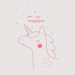 free vector horse art line, star and text design.