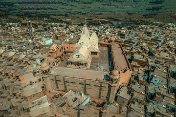 Mathura, Uttar Pradesh, India: Scene of Vishram Ghat at yamuna river ghat Aerial View Mathura.