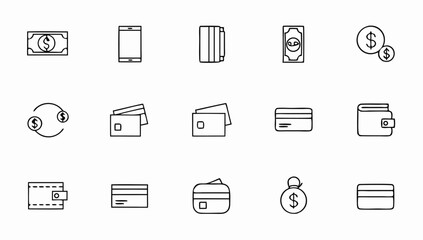 online payment set of web icons in line style  pay.eps