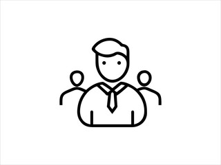 Simple black line art chef icon set