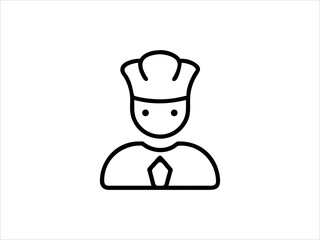 Simple black line art chef icon set