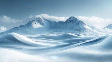 snow-covered mountains in winter 