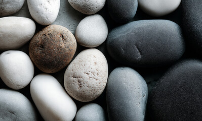 a pile of smooth pebbles