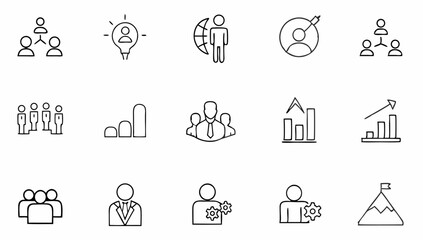 personal growth and success set of web icons in li.eps