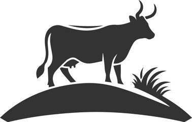 Vector silhouette of a cow