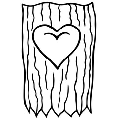Nature-Inspired Carved Heart Line Drawing