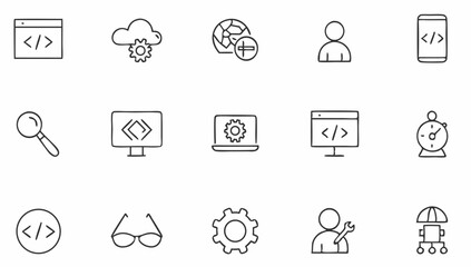 programming coding set of web icons in line style  (4).eps