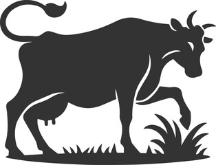 Vector silhouette of a cow