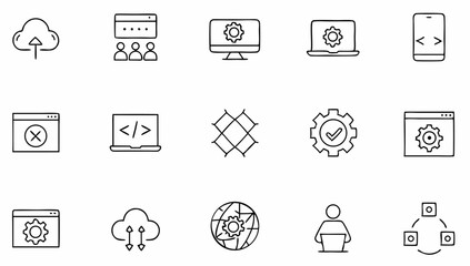 programming coding set of web icons in line style  (7).eps
