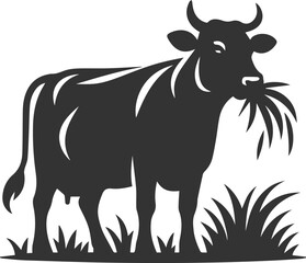 Vector silhouette of a cow